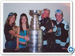 Kevin Ambler with family and the Stanley Cup